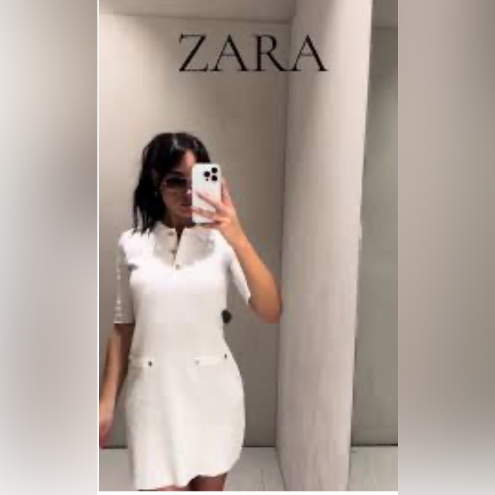 Zara New with tags! White Short Sleeve Dress